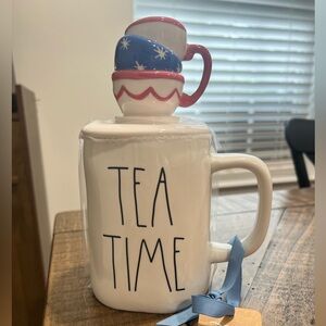 Rae Dunn Disney Alice in Wonderland Tea Time Mug With Topper
